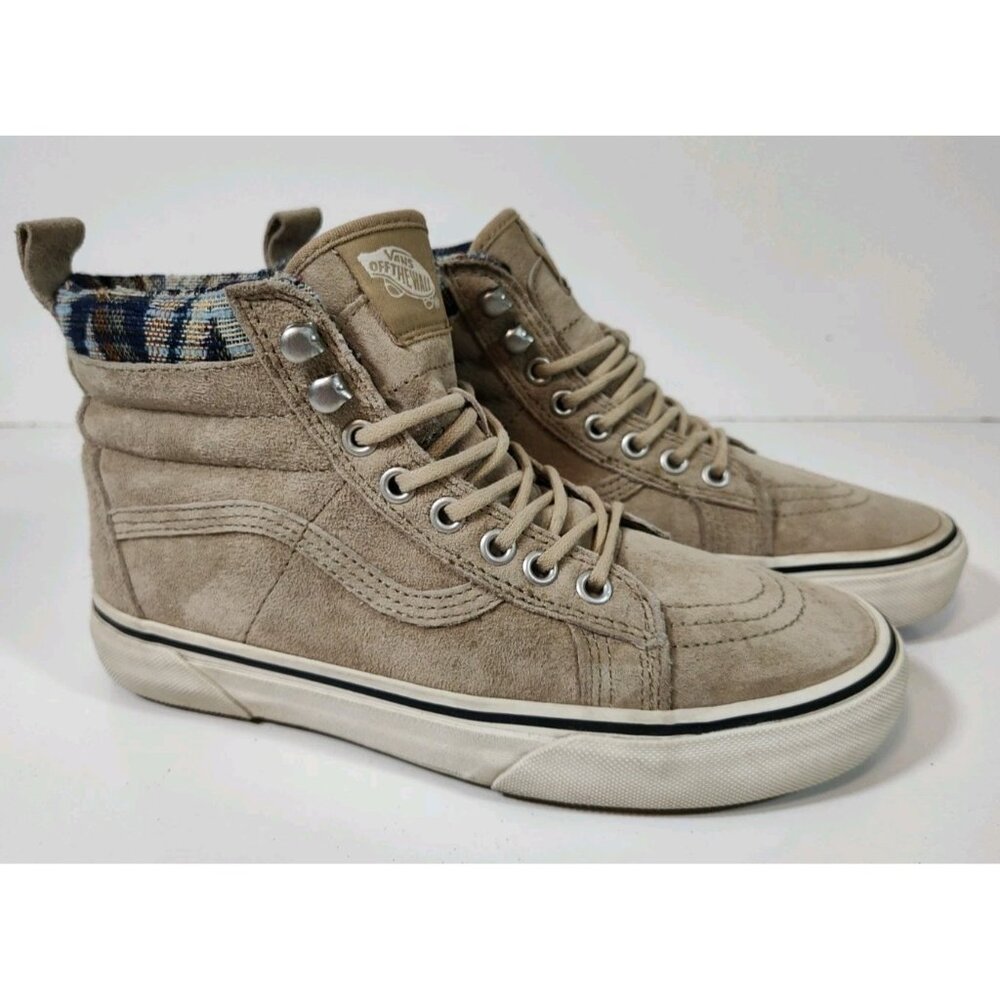Vans SK8 Hi Sherpa Lined Suede Shoes Men's 6.5 Women's 8 Scotchgard Beige 721454